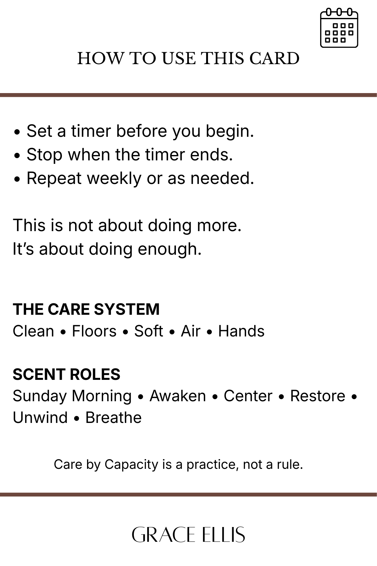 CARE BY CAPACITY CARDS